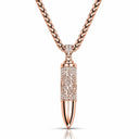 collier balle or rose zirconium bijou judaica pendentif balle chaine acier homme femme