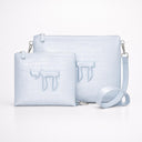 Set Tallit Téfilines cuir bleu clair croco symbole Haï Eliorness
