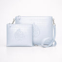 Set pochettes Tallit Téfilines cuir bleu clair croco Aech Sheli Eliorness