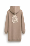 Gilet long beige Aech Sheli Eliorness capuche zip