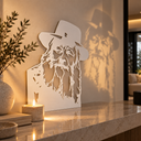 Détail du portrait du Rabbi de Loubavitch en métal découpé au laser — Eliorness