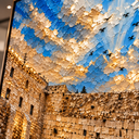 Détail de la peinture en relief du tableau Kotel Jérusalem, touches peintes à la main – Eliorness
