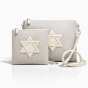 Set Talit & Tefilines – Lin beige & Maguen David cuir