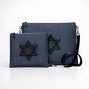 Set Tallit & Téfilines en lin Bleu marine – Maguen david