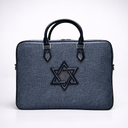 Porte-Tallit & Tefilines lin Bleu marine Maguen david- format document