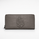 ארנק עור ארוך אפור במראה קרוקו