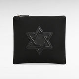 Tallit &; Tefillin Set – Black Linen & Maguen David Leather