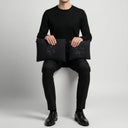 סט טלית ותפילין – פשתן שחור ומגן דוד מובלט