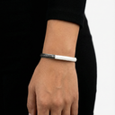 Petek Steel/White Crocodile Cuff 