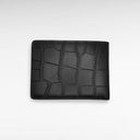 ארנק עור שחור מרובה תאים במראה קרוקו