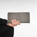 ארנק עור ארוך אפור במראה קרוקו