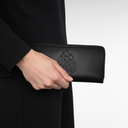 ארנק עור ארוך בצבע שחור