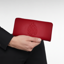 ארנק עור ארוך בצבע אדום
