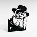 Portrait du Rabbi de Loubavitch | Métal Noir Découpé au Laser - Format 20x26 cm