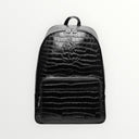 SAC À DOS EN CUIR NOIR CROCO – ÉDITION BRILLANT AESH SHELI