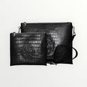 Set Tallit & Téfilines en cuir noir croco – Aesh sheli