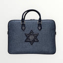 Porte-Tallit & Tefilines lin Bleu marine Maguen david- format document