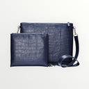 Set Tallit & Téfilines en cuir Bleu marine croco– Aech Sheli