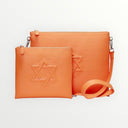 Set Tallit & Téfilines en cuir Orange fuchsia croco – Maguen david