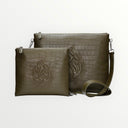 Set Tallit & Téfilines en cuir Kaki croco– Aesh Sheli