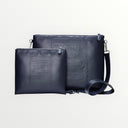 Set Tallit & Téfilines en cuir Bleu marine gaufré – Aesh Sheli