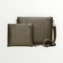 Set Tallit & Téfilines en cuir kaki gaufré – Aech Sheli