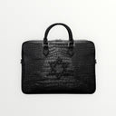 Porte-documents noir, cuir alligator mat- Maguen David
