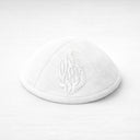 Kippa en velours Blanc– Broderie Aech Sheli | ELIORNESS