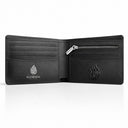 ארנק עור שחור מרובה תאים במראה קרוקו