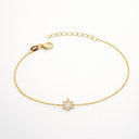 Bracelet Magen David Eliorness en argent serti de zirconiums, disponible en finitions Or 14k, bijou spirituel élégant
