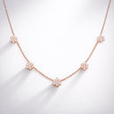 Collier motif fleurs Eliorness en argent massif et zirconium, disponible en finition  or rose