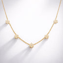 Collier motif fleurs Eliorness en argent massif et zirconium, disponible en finition or jaune 