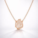 Collier Tennis Aech Sheli en argent plaqué or rose serti de zirconiums, design luxueux et spirituel, Collection Eliorness.