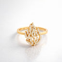 Bague Eliorness en argent plaqué or jaune avec le symbole Aech Sheli pavé de zirconiums