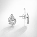 Boucles d'Oreilles Aech Sheli en Argent et Or, Paire d'Oreilles Nahman Breslev sertie de Zirconium.