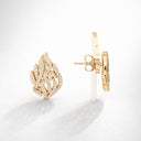 Boucles d'Oreilles Aech Sheli en Or, Paire d'Oreilles Nahman Breslev sertie de Zirconium.