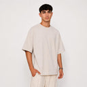 T-shirt Tsitsit Beige Flamme Ton sur Ton – Collection Oversize Eliorness