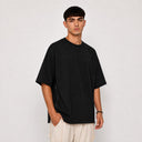 T-shirt Tsitsit Effet Lin Noir – Collection Oversize Eliorness