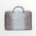 Porte-Tallit & Tefilines cuir Himalaya croco bleu ciel gris Aesh sheli croco mat - format document