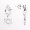 Boucles d’oreilles Maguen David Étoilée – Argent 925 plaqué or & zirconiums