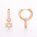 Boucles d’oreilles Maguen David Héritage – Argent 925 plaqué or & zirconiums