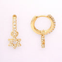 Boucles d’oreilles Maguen David Héritage – Argent 925 plaqué or & zirconiums