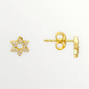 Boucles d’oreilles Maguen David  – Argent 925 plaqué or & zirconiums