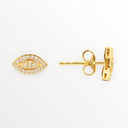 Boucles d’oreilles Œil – Argent 925 plaqué or & zirconiums