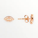 Boucles d’oreilles Œil – Argent 925 plaqué or & zirconiums