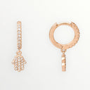 Boucles d’oreilles Hamsa Prestige – Argent 925 plaqué or & zirconiums