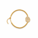Bracelet Boules Aech Cheli Serti – or, fond blanc