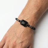 Bracelet Broadway Black – Acier inoxydable & agates noires