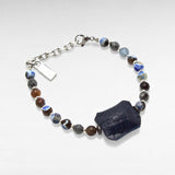 Bracelet Bronx Blue – Perles bleu & amulette Petek