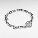 Bracelet Central Chain – Acier inoxydable argent & symbole Aech Shel